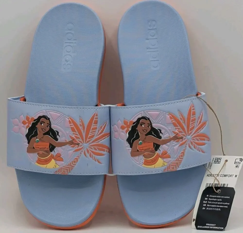 Adidas Adilette Big Kids Size 1 Disney Moana Comfort Slides Sandals HP7757 NWT